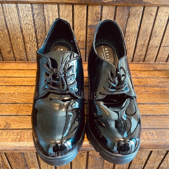 Refill Black platform shoes with shoe laces - Picture 4 of 5